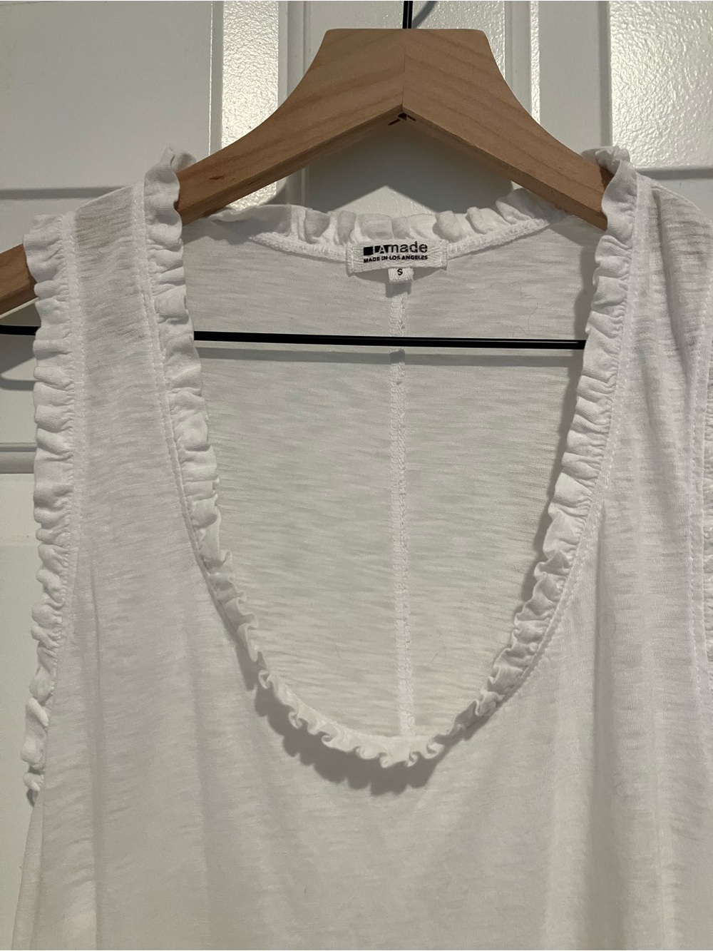 LAmade White Ruffle-Trim Sleeveless Tank - Picture 4 of 5